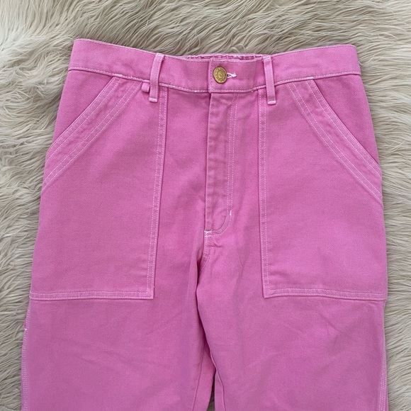 Big Bud Press Carpenter Jeans Bubblegum Pink Non-Stretch Denim Straight Leg - Picture 3 of 14